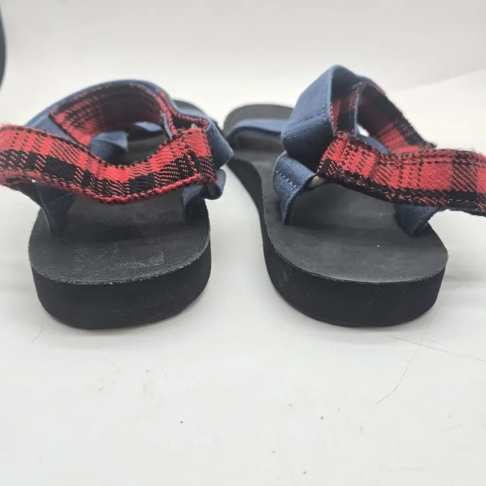 Teva Original Universal Outdoor Men's Sandals Size 9 Blue Red Plaid